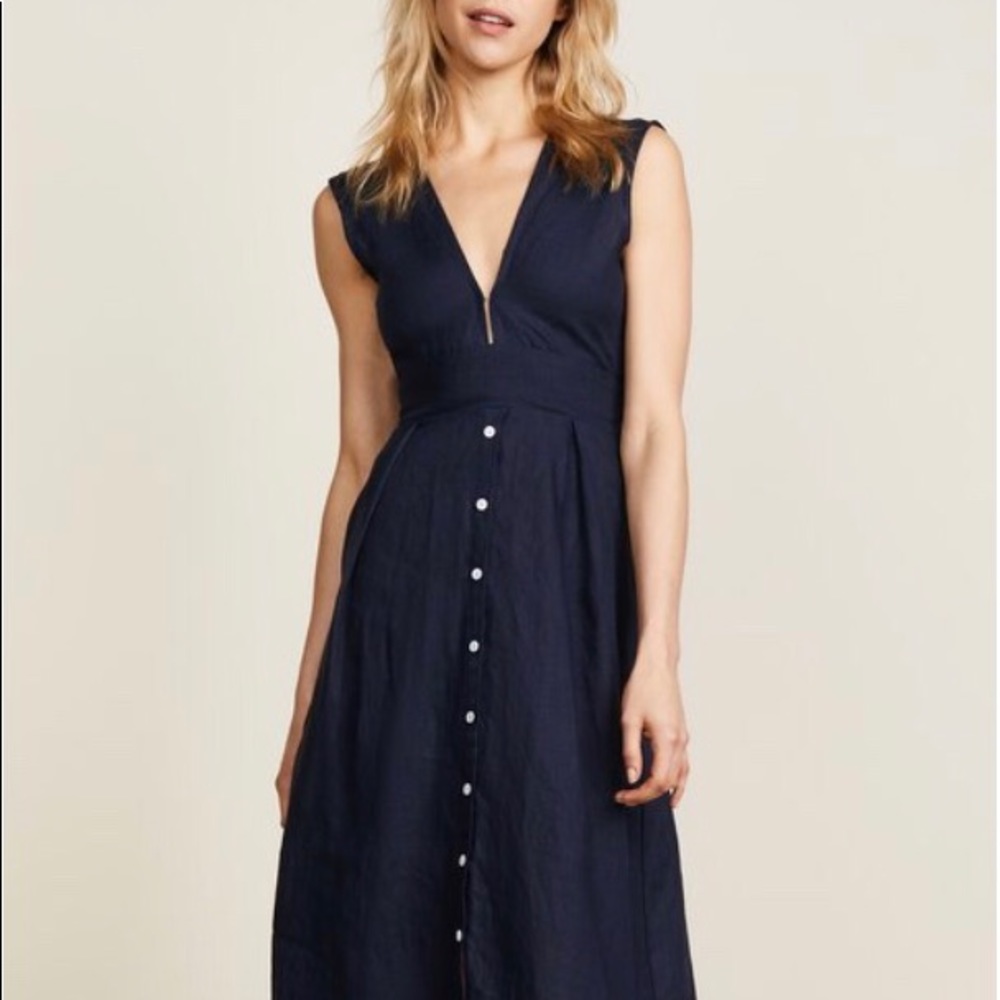 FAITHFULL THE BRAND- Navy blue midi dress! New!